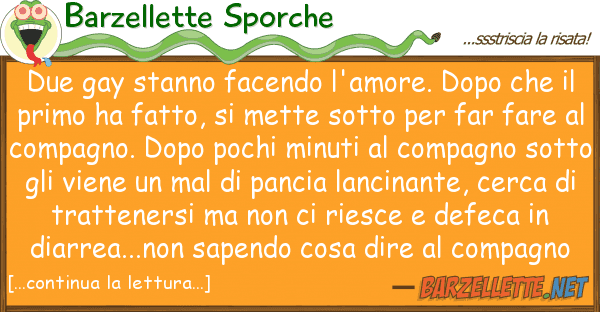 Barzellette Sporche due gay stanno facendo l'amore. dopo