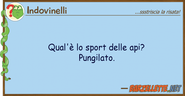 Indovinelli qual'è sport api? pungilato.