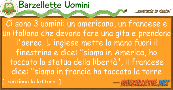 Barzellette Uomini sono 3 uomini: americano, franc