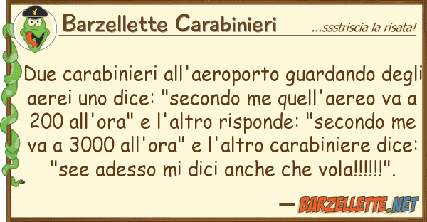 Barzellette Carabinieri due carabinieri all'aeroporto guardando