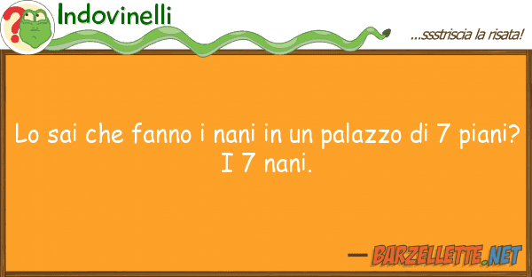 Indovinelli sai fanno nani palazzo