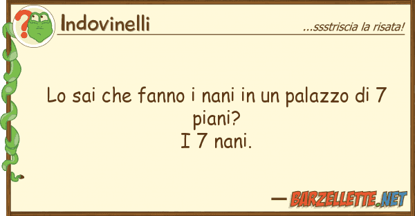 Indovinelli sai fanno nani palazzo