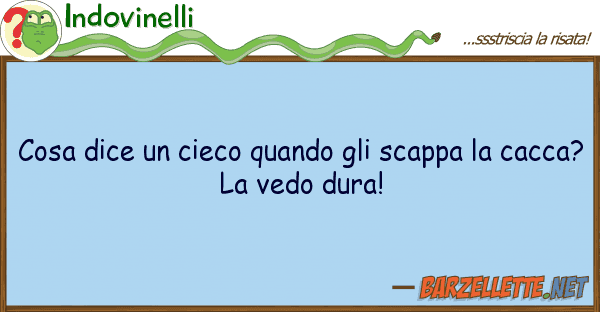 Indovinelli cosa dice cieco quando scappa