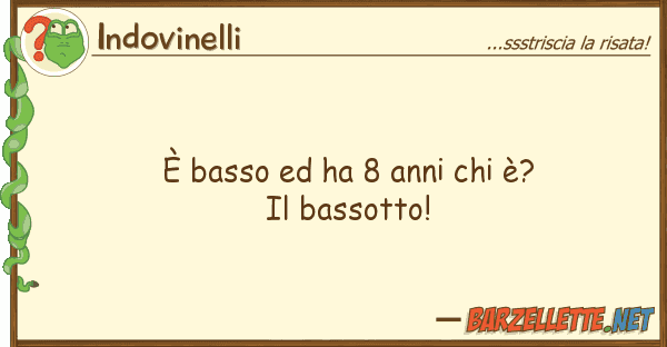 Indovinelli è basso ha 8 anni è? bassott