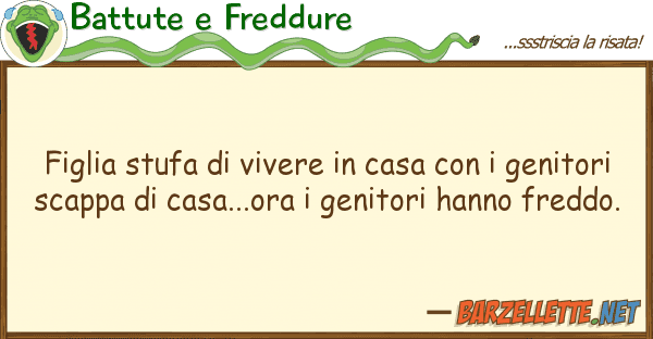 Battute e Freddure figlia stufa vivere casa gen