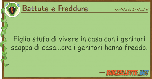 Battute e Freddure figlia stufa vivere casa gen