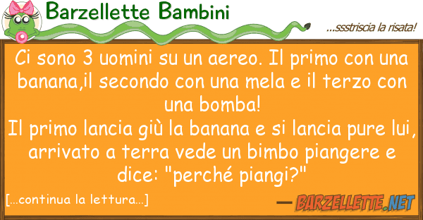 Barzellette Bambini sono 3 uomini aereo. primo