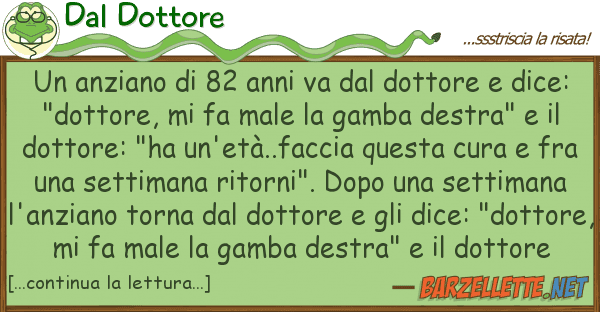 Dal Dottore anziano 82 anni va dottore d