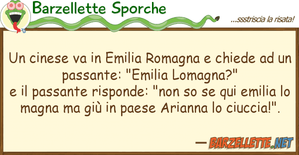Barzellette Sporche cinese va emilia romagna chiede
