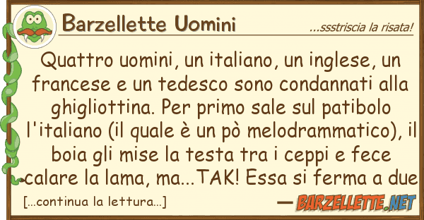 Barzellette Uomini quattro uomini, italiano, inglese,
