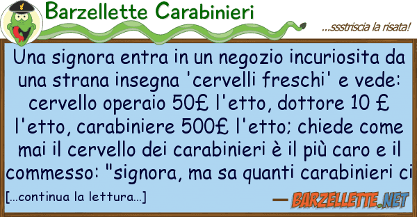 Barzellette Carabinieri signora entra negozio incurios