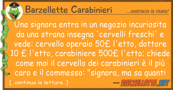 Barzellette Carabinieri signora entra negozio incurios