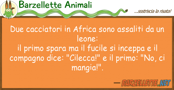 Barzellette Animali due cacciatori africa sono assaliti d