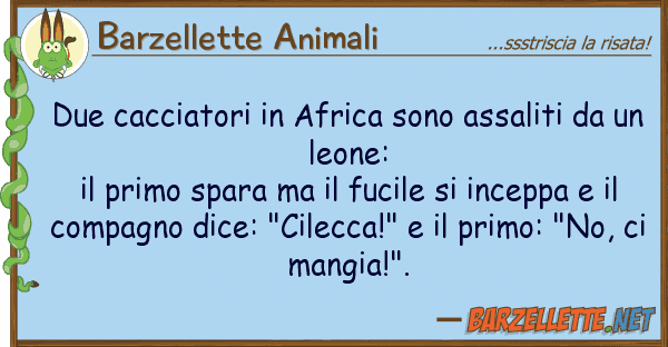 Barzellette Animali due cacciatori africa sono assaliti d