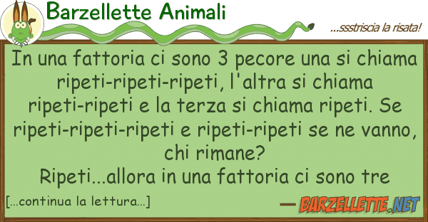 Barzellette Animali fattoria sono 3 pecore