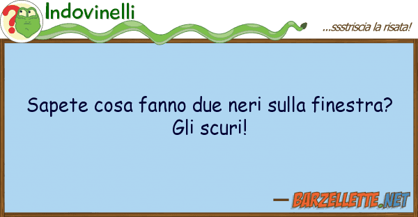 Indovinelli sapete cosa fanno due neri finestr