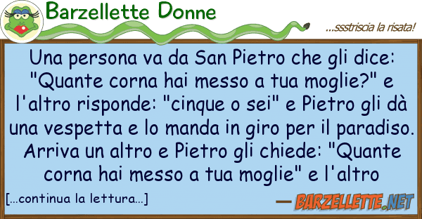 Barzellette Donne persona va san pietro dic