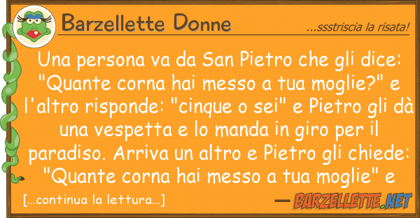 Barzellette Donne persona va san pietro dic