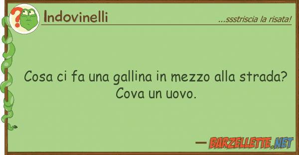 Indovinelli cosa fa gallina mezzo str