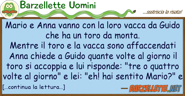 Barzellette Uomini mario anna vanno vacca