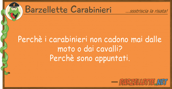 Barzellette Carabinieri perchè carabinieri cadono mai