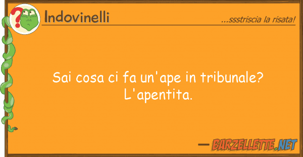 Indovinelli sai cosa fa un'ape tribunale? l'ap
