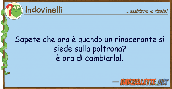 Indovinelli sapete ora è quando rinoceronte