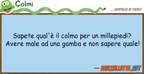 Colmi sapete qual'è colmo millepied