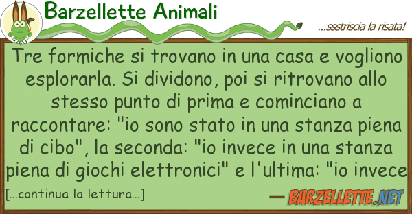 Barzellette Animali tre formiche trovano casa vo