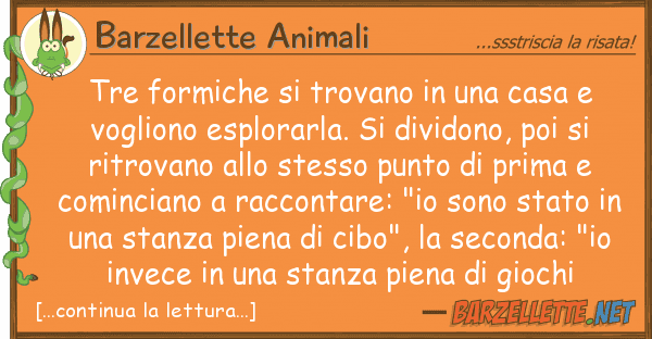 Barzellette Animali tre formiche trovano casa vo