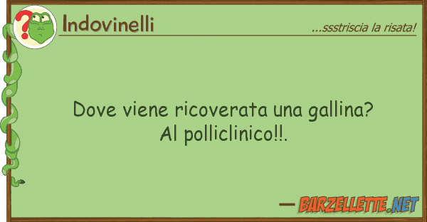 Indovinelli viene ricoverata gallina? po