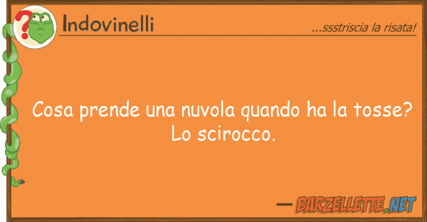 Indovinelli cosa prende nuvola quando ha toss