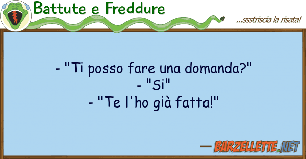 Battute e Freddure - "ti posso fare domanda?" - "si"