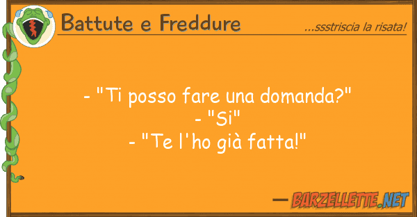Battute e Freddure - "ti posso fare domanda?" - "si"