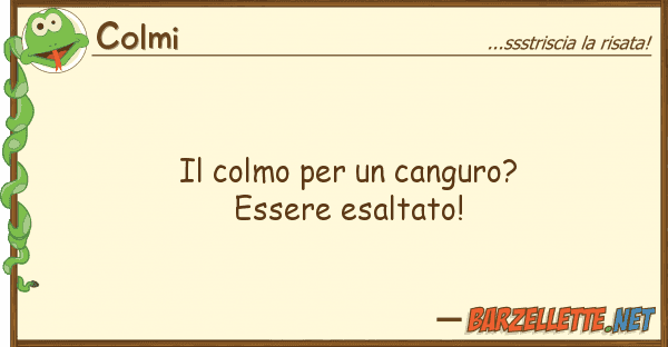 Colmi colmo canguro? essere esaltato