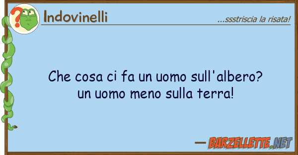 Indovinelli cosa fa uomo sull'albero? u
