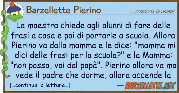 Barzellette Pierino maestra chiede alunni fare de