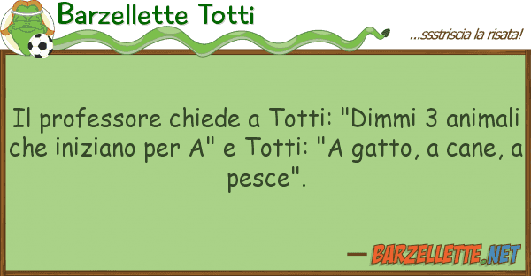 Barzellette Totti professore chiede totti: "dimmi 3