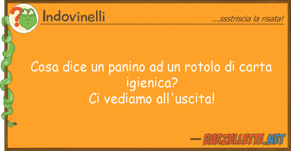 Indovinelli cosa dice panino rotolo cart