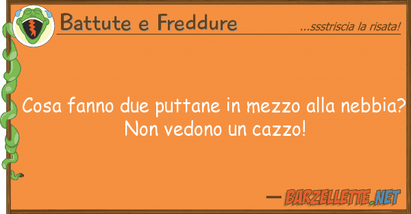 Battute e Freddure cosa fanno due puttane mezzo neb