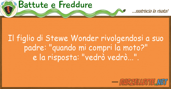 Battute e Freddure figlio stewe wonder rivolgendosi