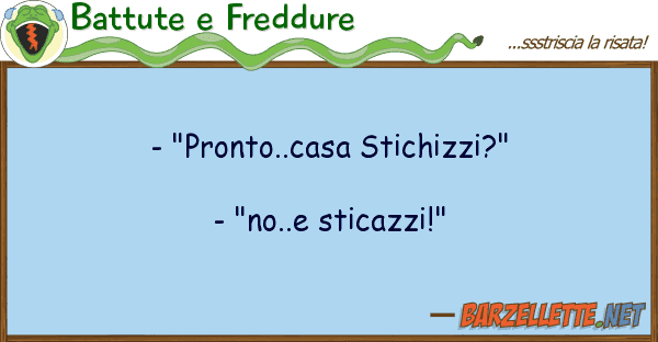 Battute e Freddure - "pronto..casa stichizzi?" - "no..e s