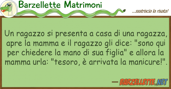 Barzellette Matrimoni ragazzo presenta casa rag