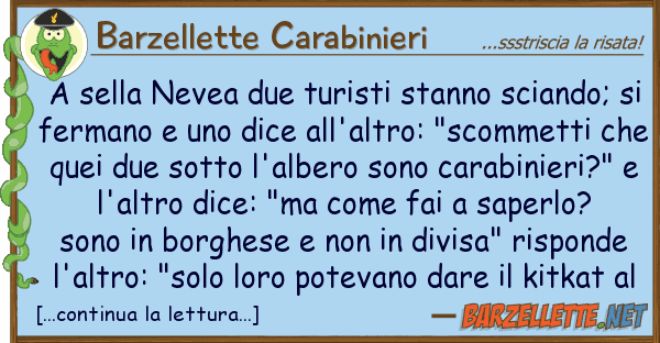 Barzellette Carabinieri sella nevea due turisti stanno sciando