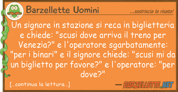 Barzellette Uomini signore stazione reca biglie