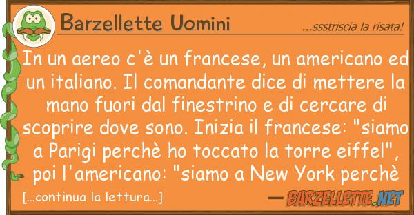 Barzellette Uomini aereo c'è francese, america