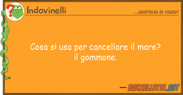 Indovinelli cosa usa cancellare mare? g
