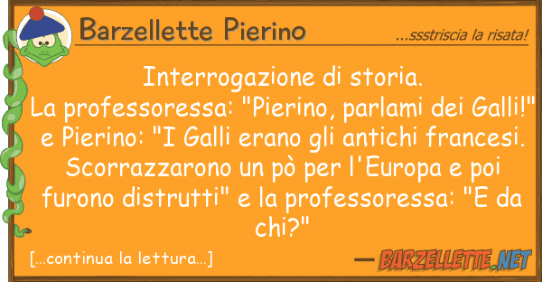 Barzellette Pierino interrogazione storia. la professore