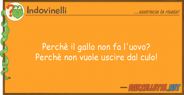 Indovinelli perchè gallo fa l'uovo? perchè