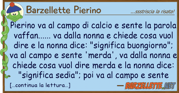 Barzellette Pierino pierino va campo calcio sente